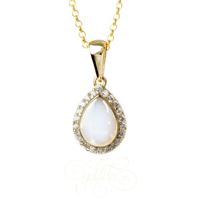 Breastmilk Jewelry Pendant With Pear Shaped Stone | Luxurious Jewelry for Mothers