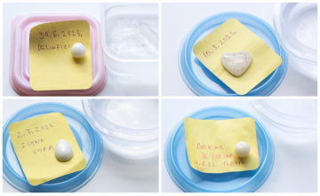 Breast milk stone durability tests: water, saltwater, disinfectant & boric acid