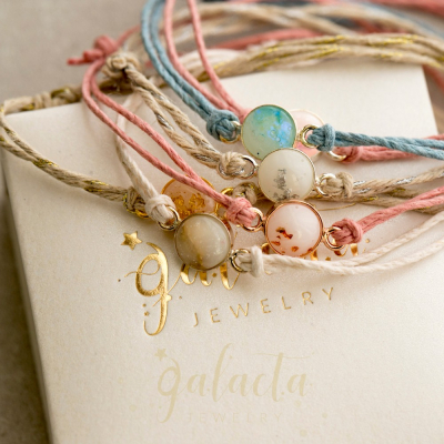 Personalized Adjustable Bracelet with Breastmilk Stone and Inclusions - Stylish and Unique Jewelry