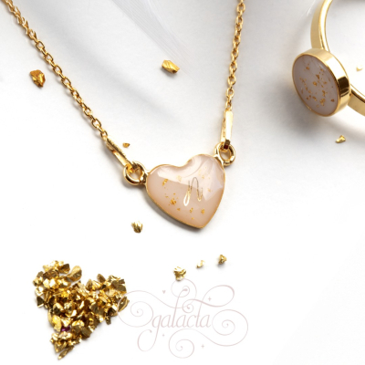 Heart Connector Necklace with Breastmilk | Personalized Jewelry