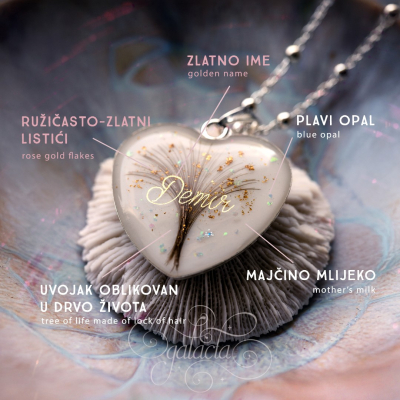 Heart-Shaped Breastmilk Pendant With Hair Art | Personalized Jewelry for Mothers
