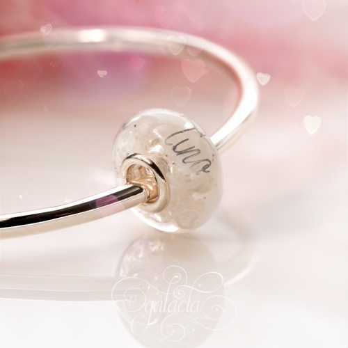 Pandora-style Breast Milk Bead With Silver Accents - Personalize and Preserve Your Precious Memories