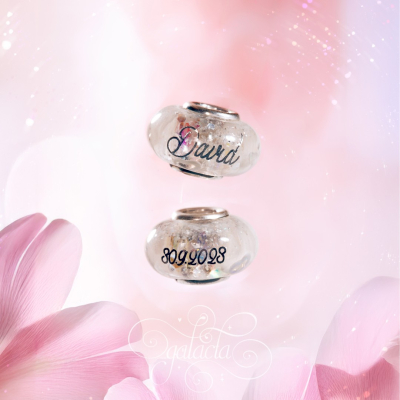 Pandora-style Breast Milk Bead With Silver Accents - Personalize and Preserve Your Precious Memories
