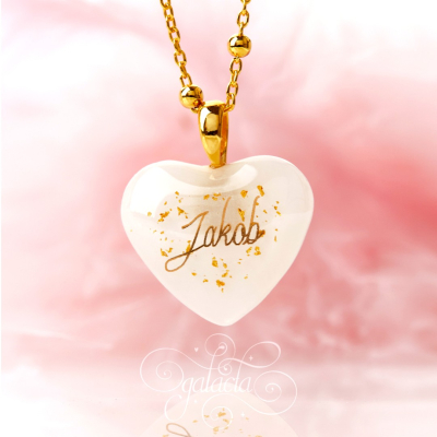 Heart-Shaped Pendant with Breast Milk and Baby's Hair: Customizable Keepsake