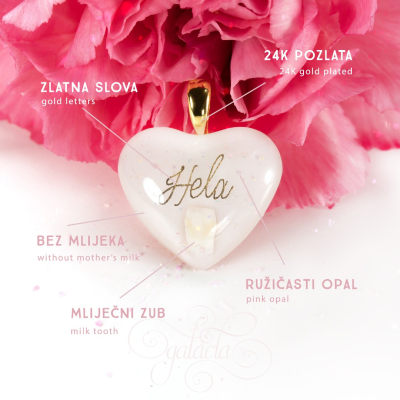 Heart-Shaped Pendant with Breast Milk and Baby's Hair: Customizable Keepsake