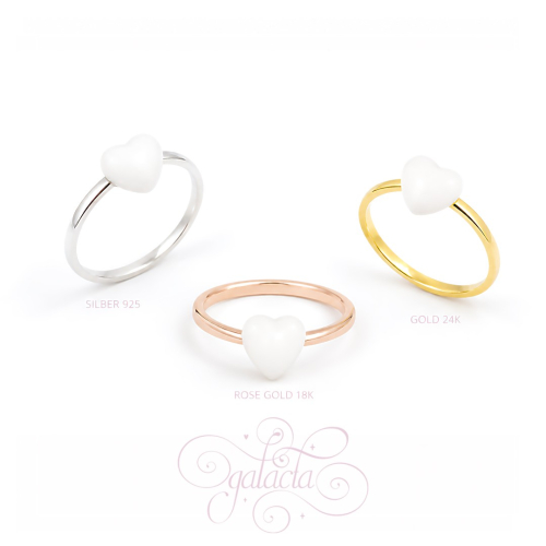 Dainty Breastmilk Heart Ring - Keepsake Jewelry
