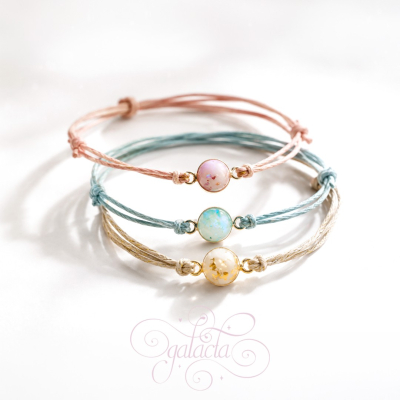 Personalized Adjustable Bracelet with Breastmilk Stone and Inclusions - Stylish and Unique Jewelry
