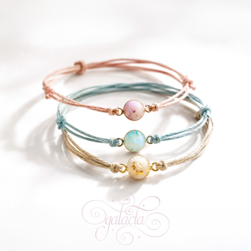 Personalized Adjustable Bracelet with Breastmilk Stone and Inclusions - Stylish and Unique Jewelry