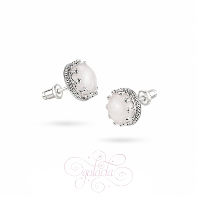 Breastmilk Earrings with Crown Bezels - Unique and Personalized Jewelry